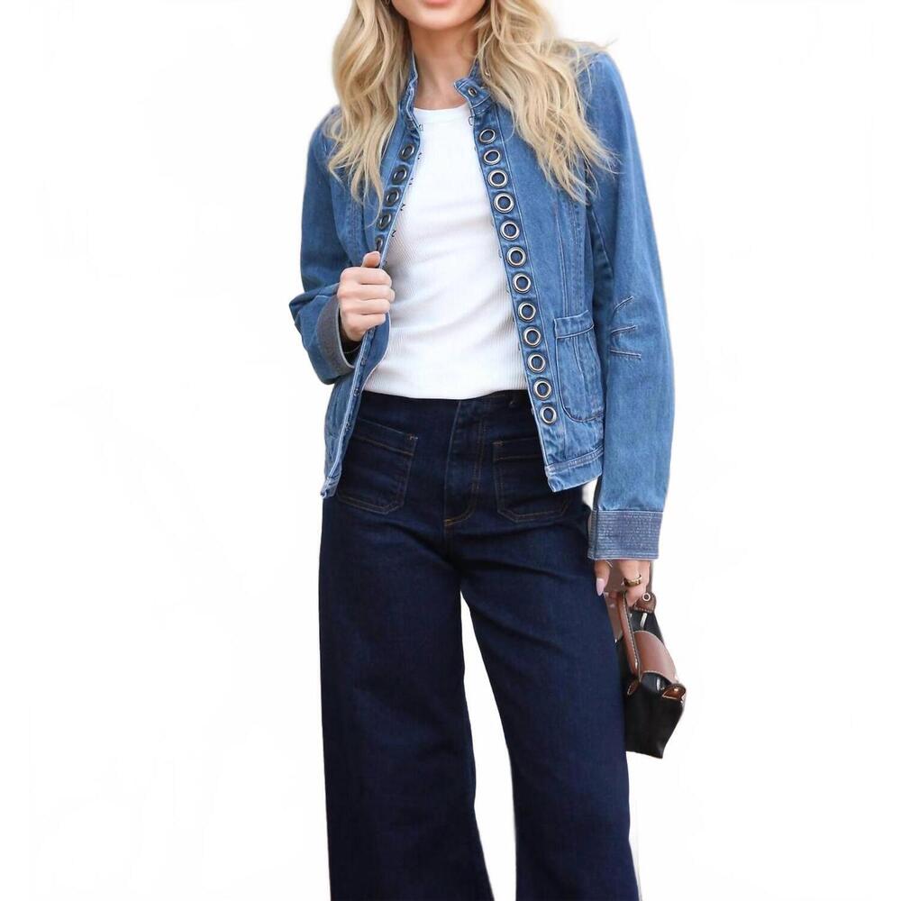 NEW KARLIE denim og grommet jacket in blue